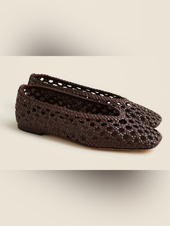 J. Crew Shoes - J Crew Quinn Handwoven Leather Ballet Flats in chocolate brown